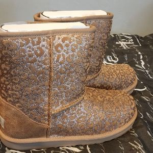 Classes 11 Glitter Leopard Suede Kids Boots